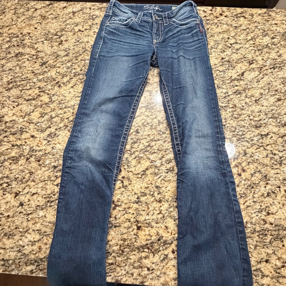 Silver Jeans Suki Surplus 17 Slim Bootcut Dark Wash Denim W25 L33
